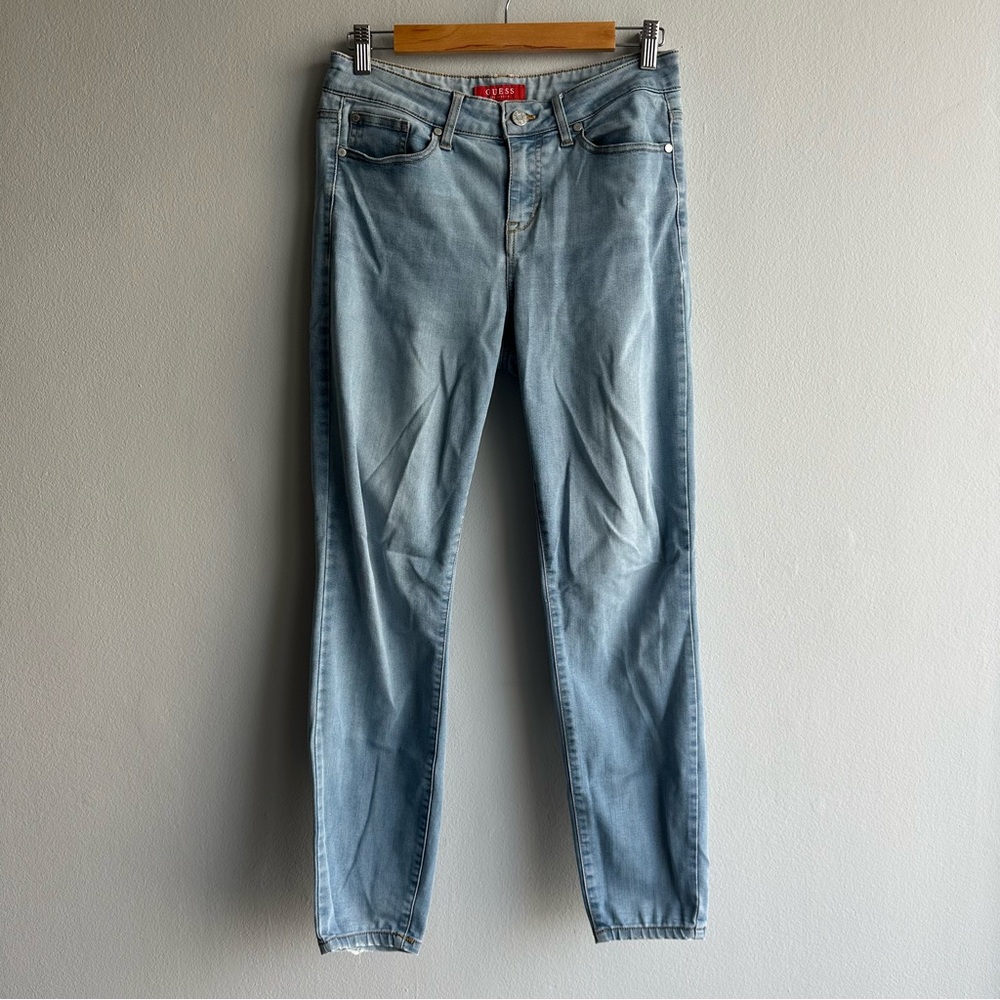 Vintage Guess High Rise Skinny Slim Straight Jeans in light Wash